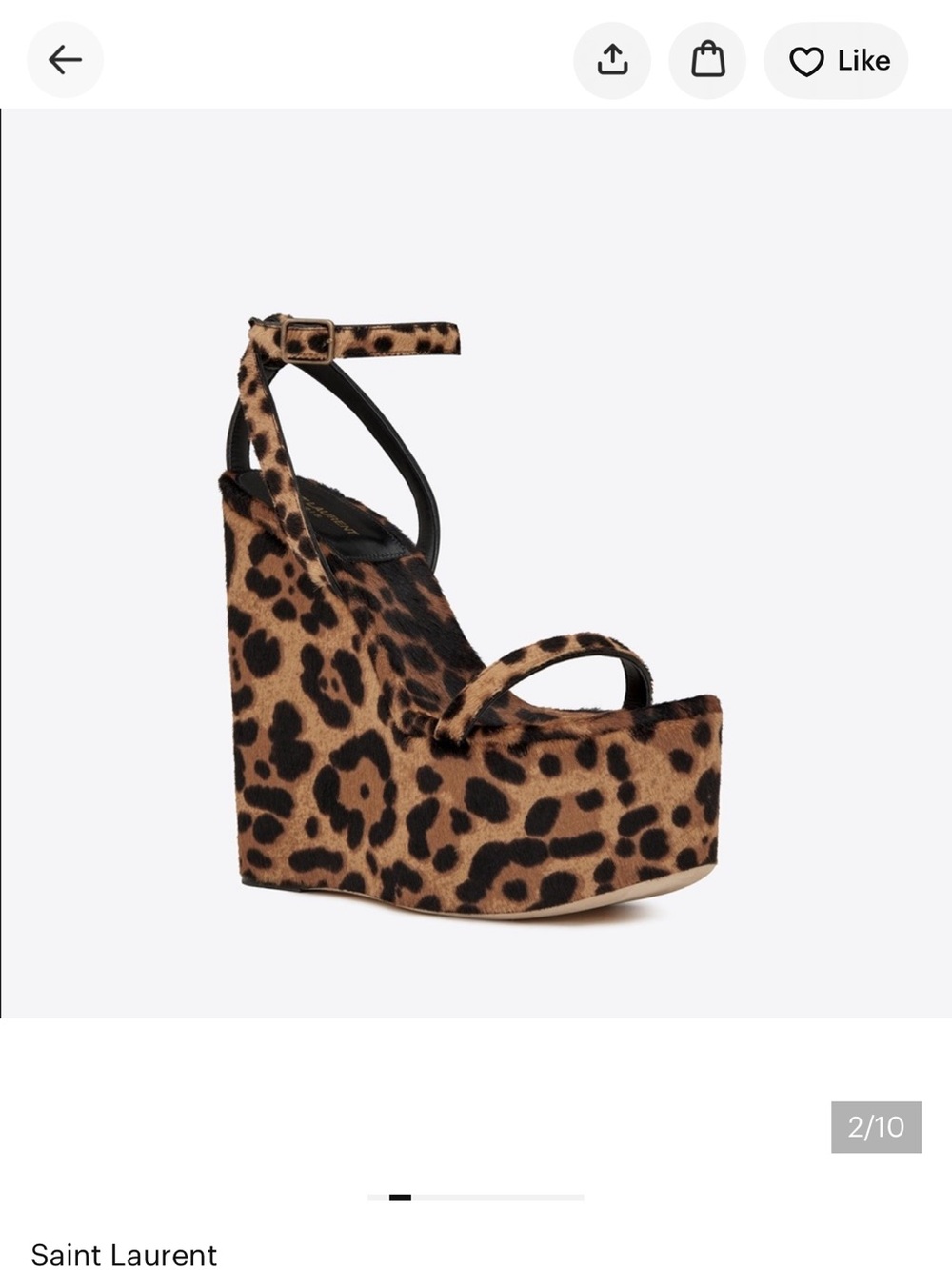 Leopard Print Platform Wedge Sandals - Picture 8 of 8